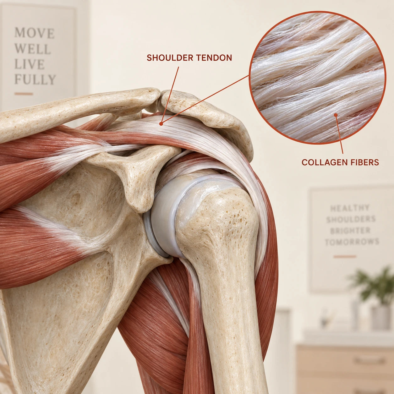 Shoulder tendon and collagen fibers