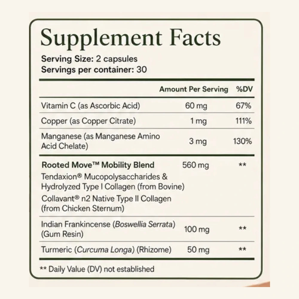 ROOTED Move™ Supplement Facts